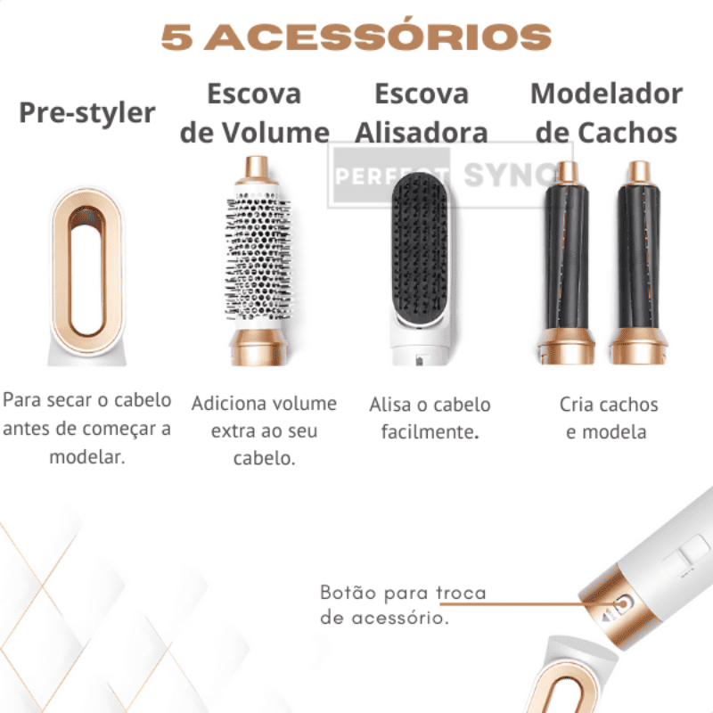 Escova Modeladora 5 em 1 - Sync AirStyler